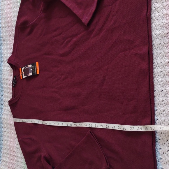 NWT Banana Republic XXL Red Textured Double Knit Crew - Picture 4 of 14